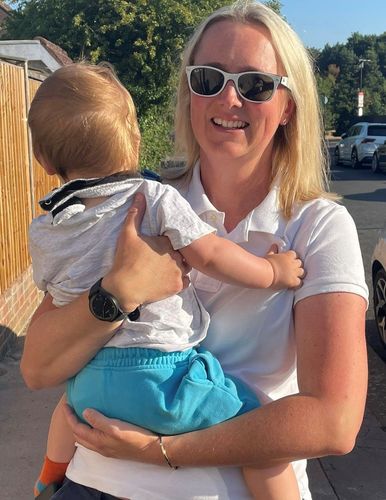 Image of Bex with new baby